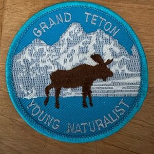 Grand Teton Young Naturalist Patch - Blue Brown Embroidered Kids Badge